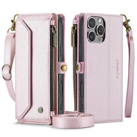 Buy Zipper Wallet Phone Case, RFID Blocking, Leather, Card Slots, for iPhone, Aurora at Caseles-iPhone 17 Pro Max, Aurora-Purple