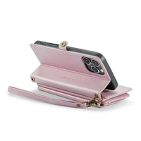 Buy Zipper Wallet Phone Case, RFID Blocking, Leather, Card Slots, for iPhone, Aurora at Caseles-iPhone 17 Pro Max, Aurora-Purple