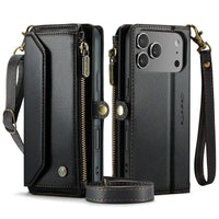 Buy Zipper Wallet Phone Case, RFID Blocking, Leather, Card Slots, for iPhone, Aurora at Caseles-iPhone 17 Pro Max, Aurora-Purple