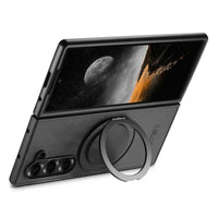 Buy Magnetic Vegan Leather Case for Galaxy Z Fold 7/6/5, 360° Rotatable Ring Stand, MagSafe Compatible Shockproof Armor - Austin at Caseles-Samsung Galaxy Z Fold 7, Black
