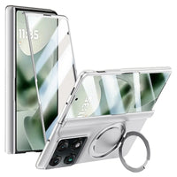 Buy Full-Body Matte Armor for Moto Razr Fold: 360° Rotating Stand, Hinge Shield & MagSafe - AXIS at Caseles-Motorola Razr Fold, HD Clear-White