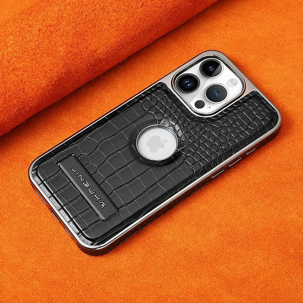 Buy Magnetic PU Leather Case for iPhone Series, Slim Fit Shockproof Back Cover with Integrated Kickstand & Wireless Charging Support - AXON at Caseles-iPhone 17 Pro Max, Brown