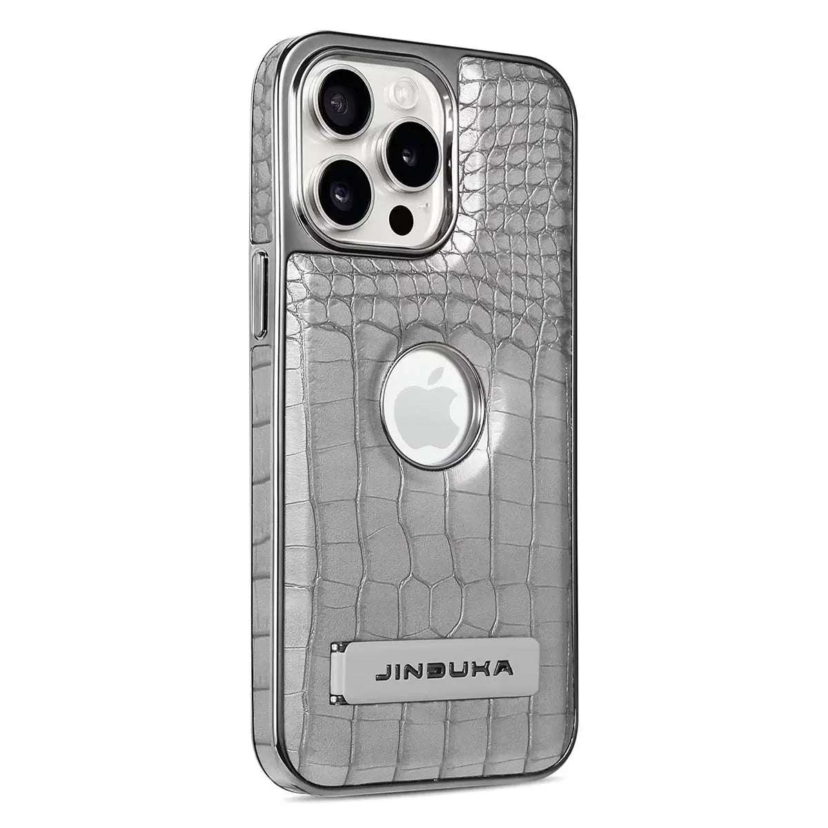 Buy Magnetic PU Leather Case for iPhone Series, Slim Fit Shockproof Back Cover with Integrated Kickstand & Wireless Charging Support - AXON at Caseles-iPhone 17 Pro Max, Gray