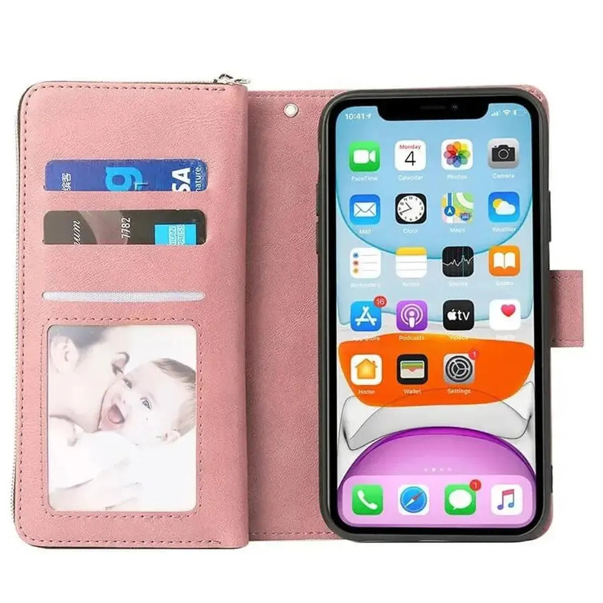 Buy Classic Wallet Phone Case, 9 Card Slots, Premium Leather, Credit Card Holder, Shockproof Case , BALDER at Caseles-iPhone 17 Pro Max, Balder-Black