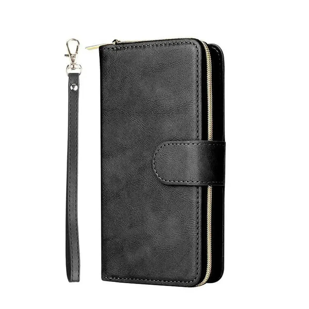 Buy Classic Wallet Phone Case, 9 Card Slots, Premium Leather, Credit Card Holder, Shockproof Case , BALDER at Caseles-iPhone 17 Pro Max, Balder-Black