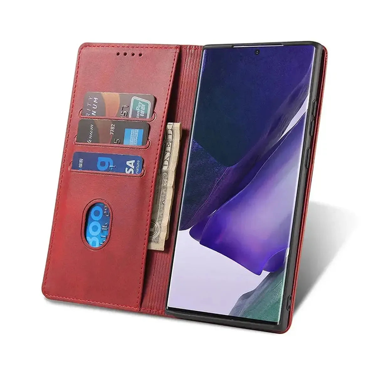 Buy Magnetic Folio Wallet Phone Case, Premium Leather, Credit Card Holder, Magnetic Closure, Flip Kickstand Shockproof Case,Barnett at Caseles-Samsung Galaxy S25 Ultra, Barnett-Coffee