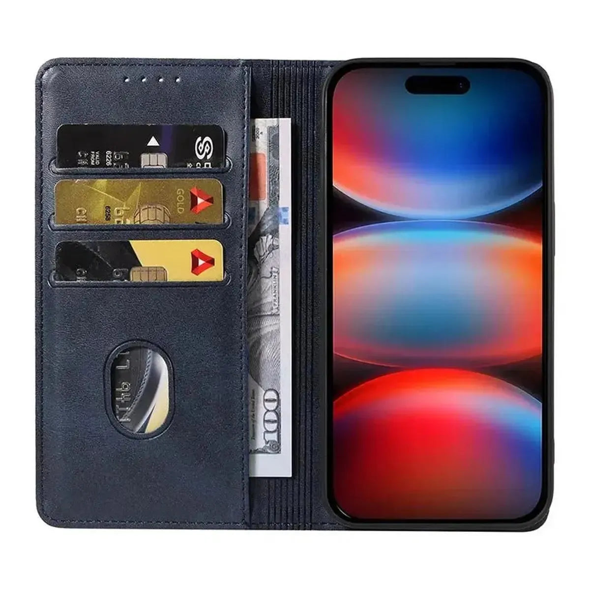 Buy Magnetic Folio Wallet Phone Case, Premium Leather, Credit Card Holder, Magnetic Closure, Flip Kickstand Shockproof Case, Barnaby at Caseles-iPhone 17 Pro Max, Barnaby-Brown