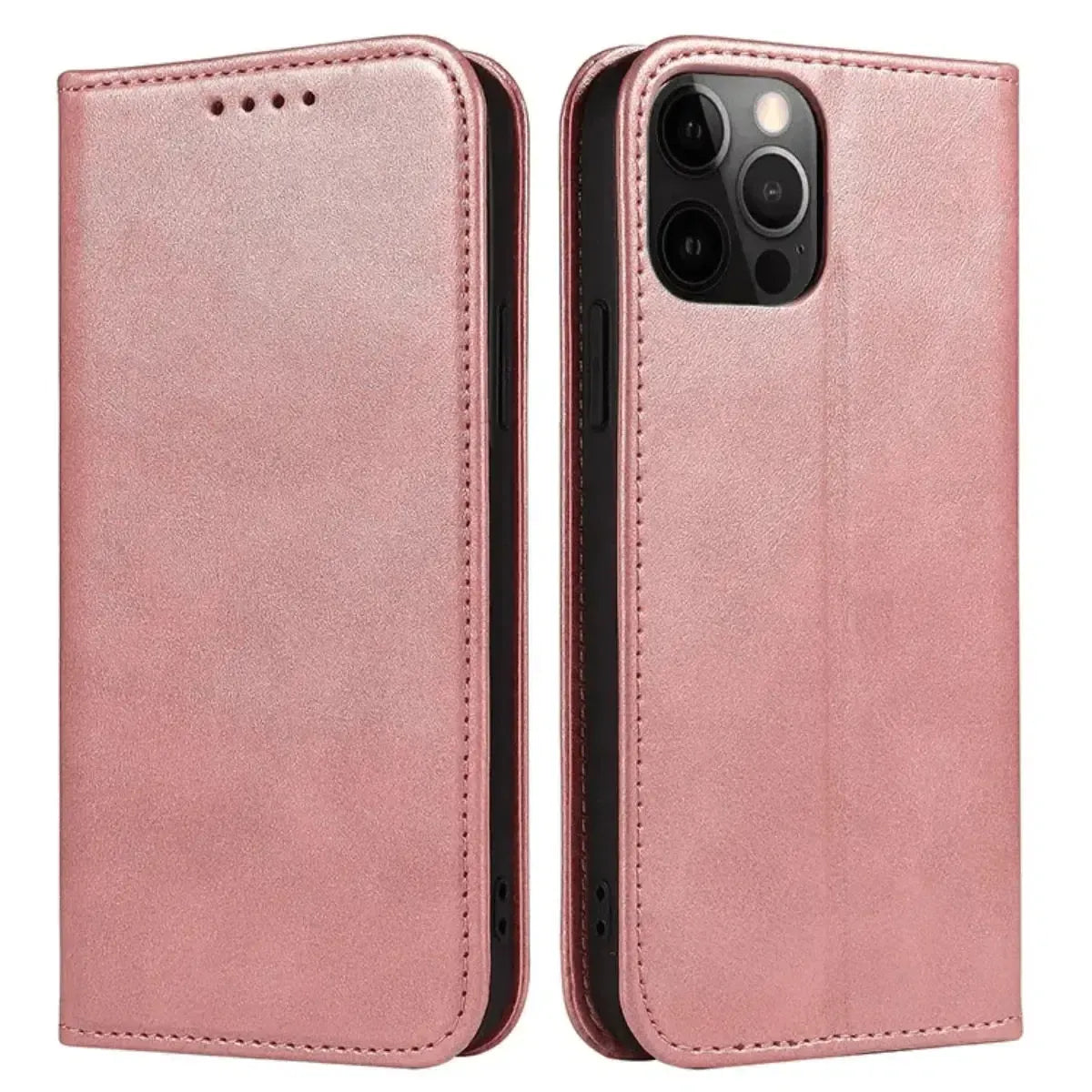 Buy Magnetic Folio Wallet Phone Case, Premium Leather, Credit Card Holder, Magnetic Closure, Flip Kickstand Shockproof Case,Barnett at Caseles-iPhone 16 Pro Max, Barnett-Pink