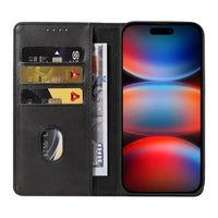 Buy Magnetic Folio Wallet Phone Case, Premium Leather, Credit Card Holder, Magnetic Closure, Flip Kickstand Shockproof Case, Barnaby at Caseles-iPhone 17 Pro Max, Barnaby-Brown