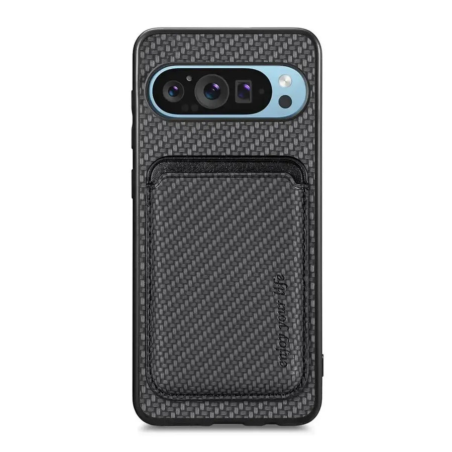 Buy Luxury Leather Google Pixel Wallet Case with Magnetic Closure & Card Slot - Beckett at Caseles-Google Pixel 9 Pro XL, Black