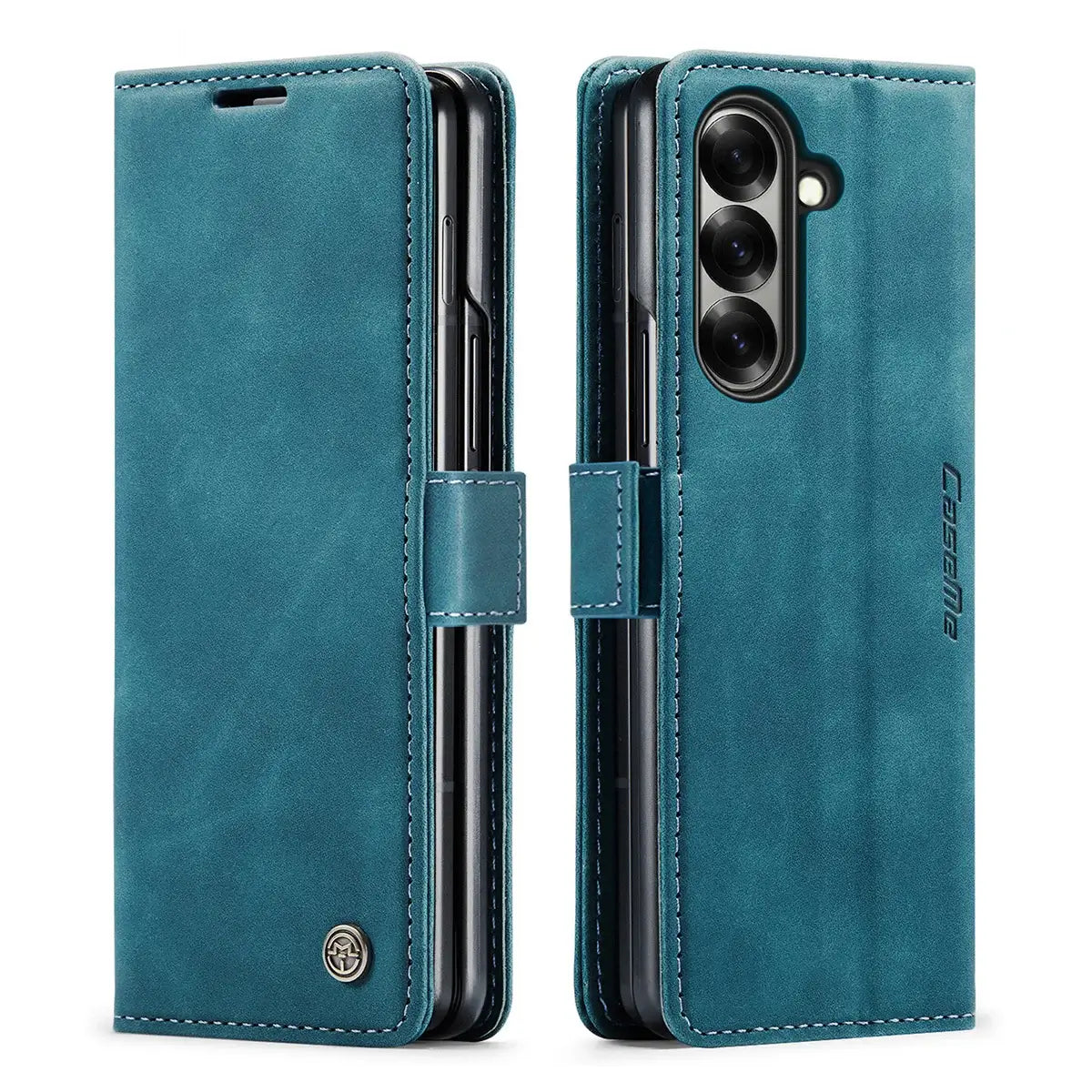 Buy Zipper Wallet Case for Galaxy Z Fold, Multi-Card Slots Leather Cover with Kickstand & 360° Full Protection - BERKELEY at Caseles-Samsung Galaxy Z Fold 7, BJM-Black