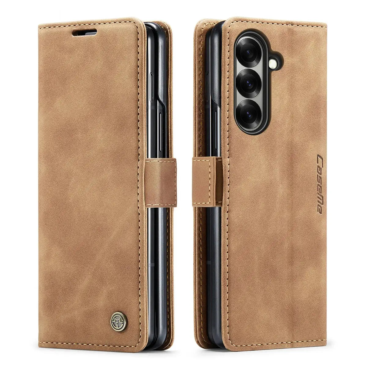 Buy Zipper Wallet Case for Galaxy Z Fold, Multi-Card Slots Leather Cover with Kickstand & 360° Full Protection - BERKELEY at Caseles-Samsung Galaxy Z Fold 7, BJM-Black