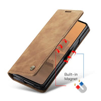 Buy Zipper Wallet Case for Galaxy Z Fold, Multi-Card Slots Leather Cover with Kickstand & 360° Full Protection - BERKELEY at Caseles-Samsung Galaxy Z Fold 7, BJM-Black
