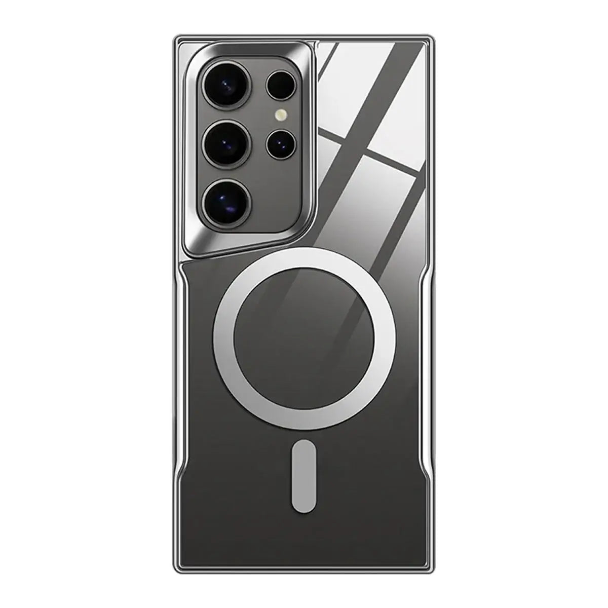 Buy Magnetic Clear Slim Galaxy Phone Case, Military-Grade Shockproof Plating Cover with Wireless Charging Support - BRIAR at Caseles-Samsung Galaxy S25 Ultra, Silver