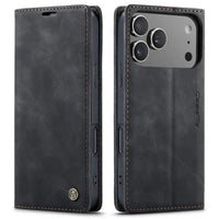 Buy Magnetic Flip Leather Card Wallet Case for iPhone, Kickstand & Drop Protection, BROOKS at Caseles-iPhone 17 Pro Max, BJM-Coffee