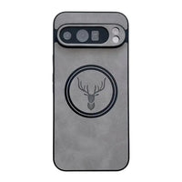 Buy Premium PU leather deer case with full protection and MagSafe wireless charging for Google Pixel – ADAM at Caseles-Google Pixel 9 Pro XL, Caribou-Dark Gray
