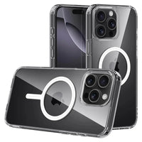 Buy Slim crystal-clear MagSafe iPhone case with strong magnetic adsorption, anti-yellowing durability, and military-grade drop protection - iPhone MagSafe Clear Case at Caseles -iPhone 17 Pro Max, 