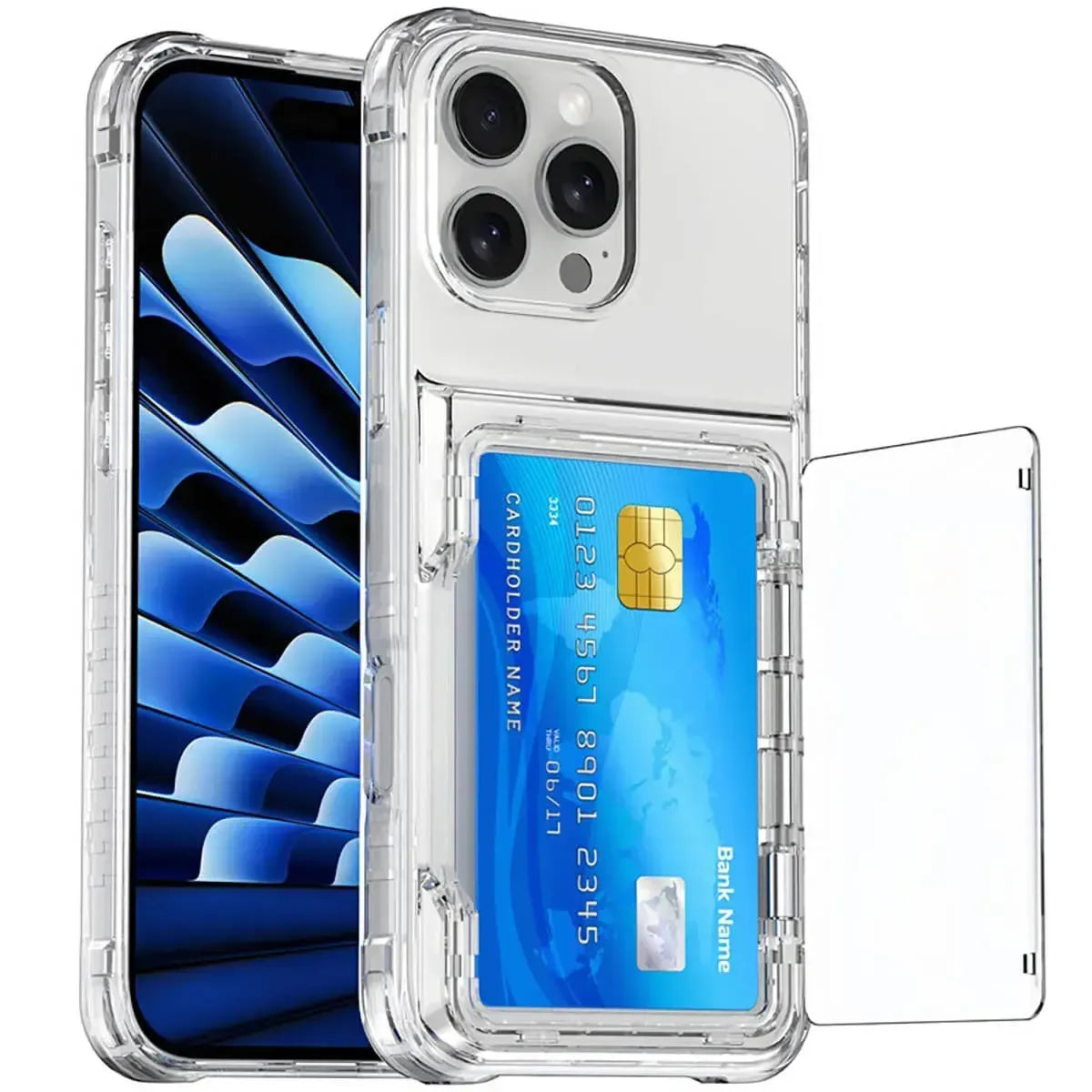 CLEAR MAGSAFE CASE FOR IPHONE WITH CARD HOLDER