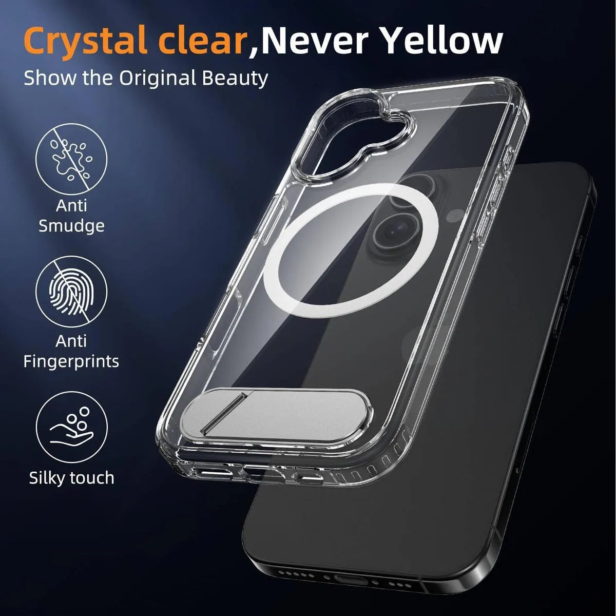 CLEAR MAGSAFE IPHONE CASE WITH STAND
