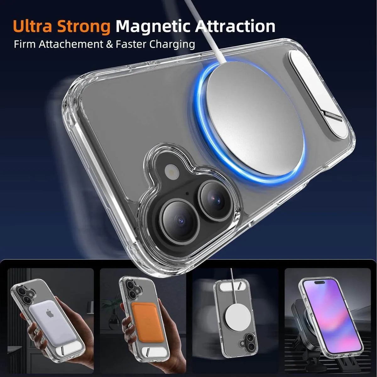 CLEAR MAGSAFE IPHONE CASE WITH STAND