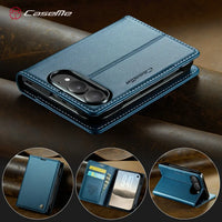 Buy Slim & Lightweight Flip Folio with 2 Card Slots, 1 Cash Slot, RFID Protection, Magnetic Closure & Wireless Charging Support for iPhone Duo - CLEO at Caseles-iPhone Duo, Black