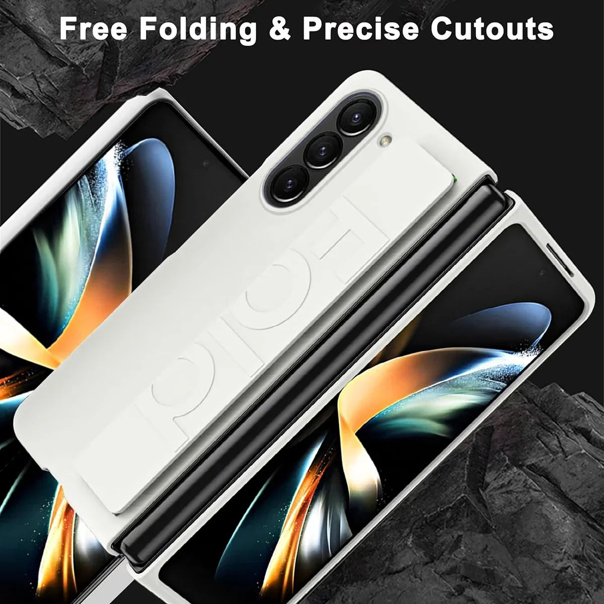 Buy Heavy-Duty Protective Case with Spring-Assisted Hinge Cover, Integrated Hand Strap & Full-Body Defense - Cole at Caseles-Samsung Galaxy Z Fold 8 Ultra, Black