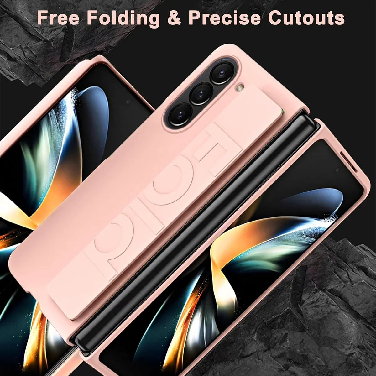 Buy Heavy-Duty Protective Case with Spring-Assisted Hinge Cover, Integrated Hand Strap & Full-Body Defense - Cole at Caseles-Samsung Galaxy Z Fold 8 Ultra, Black
