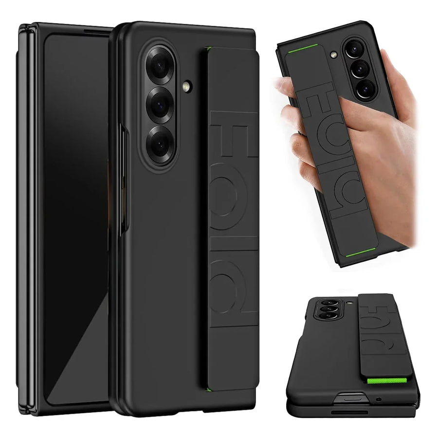 Buy Heavy-Duty Protective Case with Spring-Assisted Hinge Cover, Integrated Hand Strap & Full-Body Defense - Cole at Caseles-Samsung Galaxy Z Fold 8 Ultra, Black