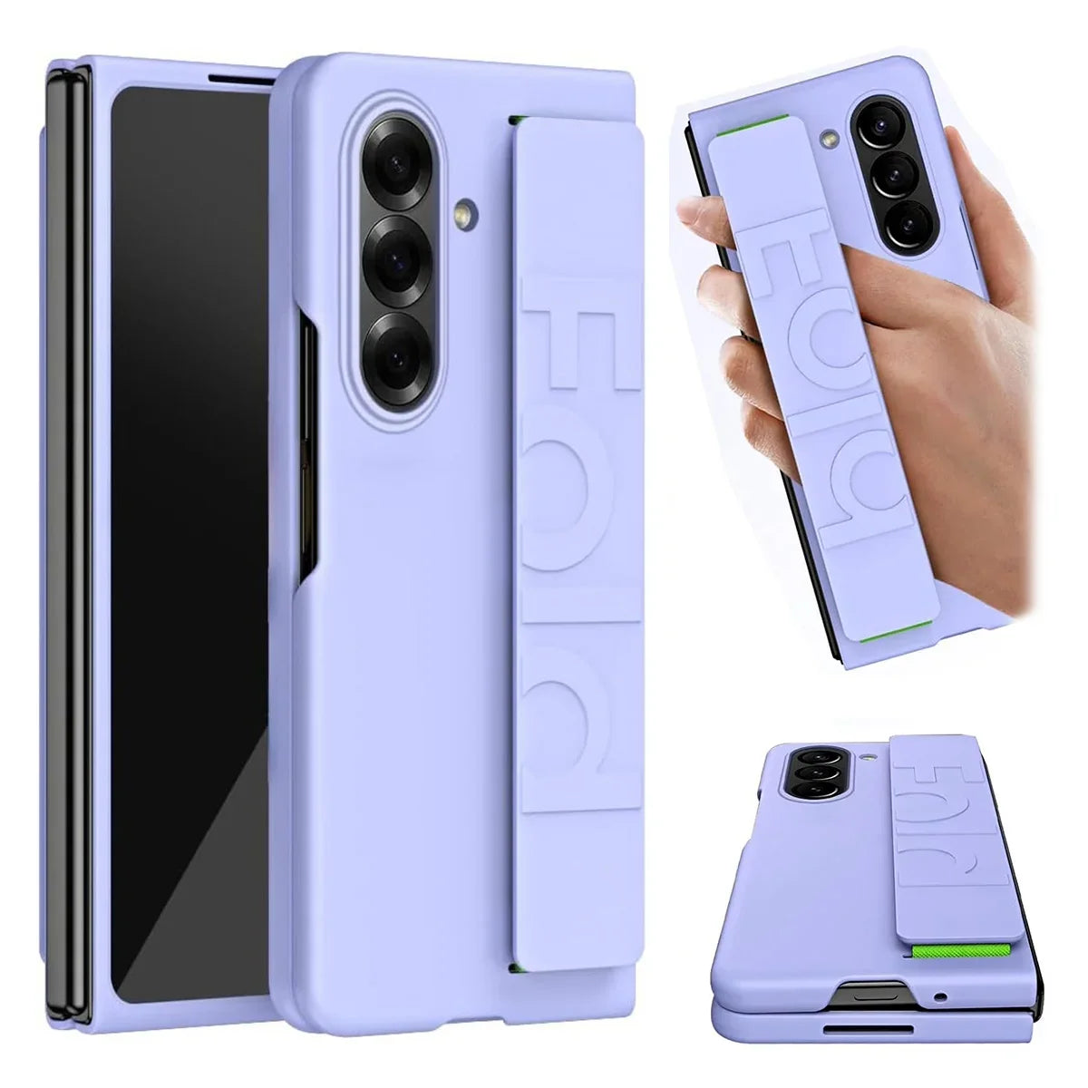 Buy Heavy-Duty Protective Case with Spring-Assisted Hinge Cover, Integrated Hand Strap & Full-Body Defense - Cole at Caseles-Samsung Galaxy Z Fold 8 Ultra, Light Purple