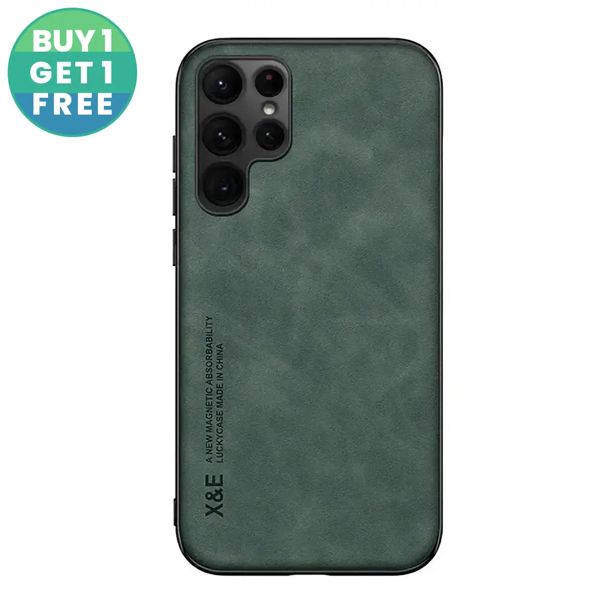 Buy Camera & Screen Protection, Shockproof Drop Protection, Precise Cutouts, Stylish Leather Case for Samsung - CARTER at Caseles-Samsung Galaxy S25 Ultra, Carter-Green