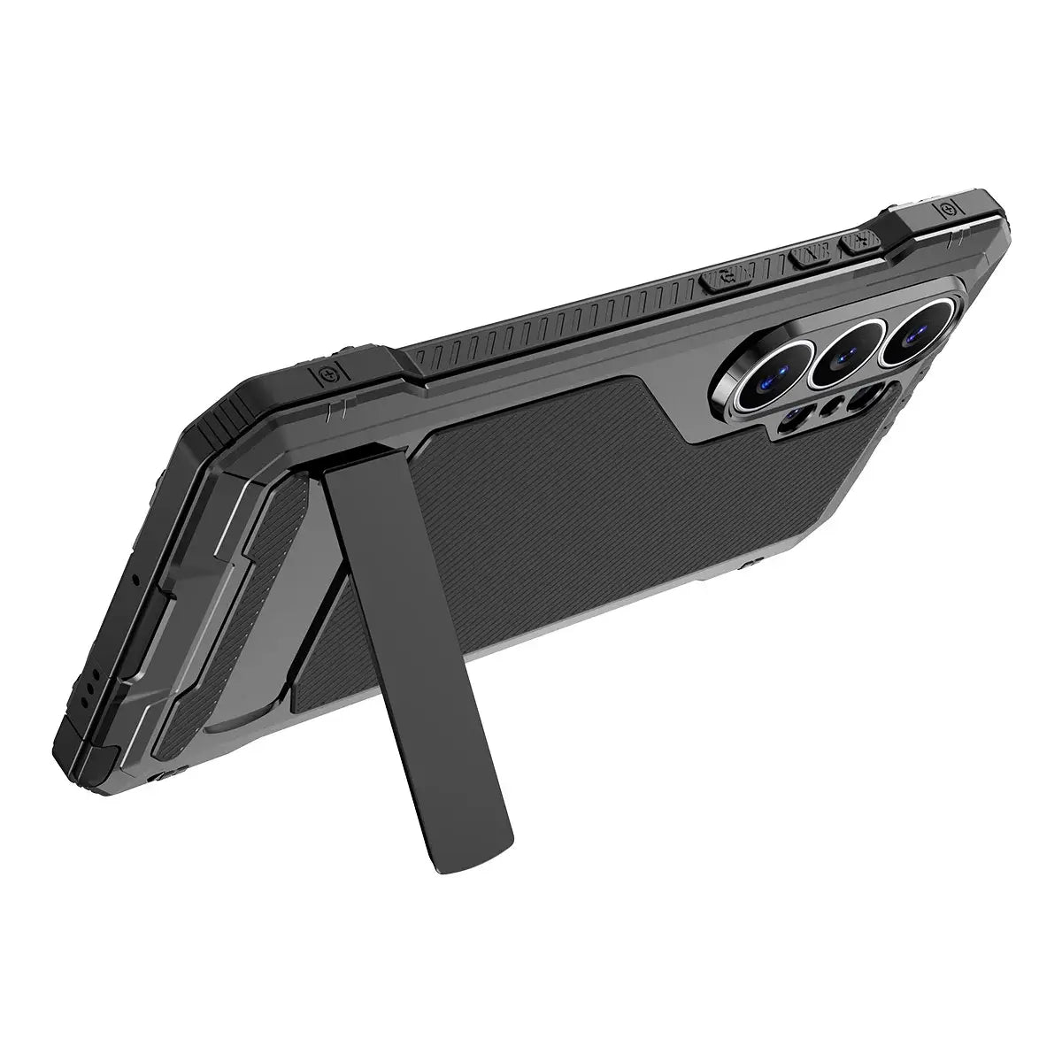 Buy Armor Series: Full-Wrap Metal Case for Samsung Galaxy S with Integrated Kickstand - DAMON at Caseles-Samsung Galaxy S26 Ultra, Black