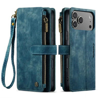 Buy Zipper Flip Folio Wallet Phone Case, Premium Leather Cover with Card Slots Cash Pocket Magnetic Closure and Kickstand,Devy at Caseles-iPhone 17 Pro Max, Khaki