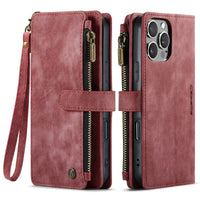 Buy Zipper Flip Folio Wallet Phone Case, Premium Leather Cover with Card Slots Cash Pocket Magnetic Closure and Kickstand,Devy at Caseles-iPhone 17 Pro Max, Khaki
