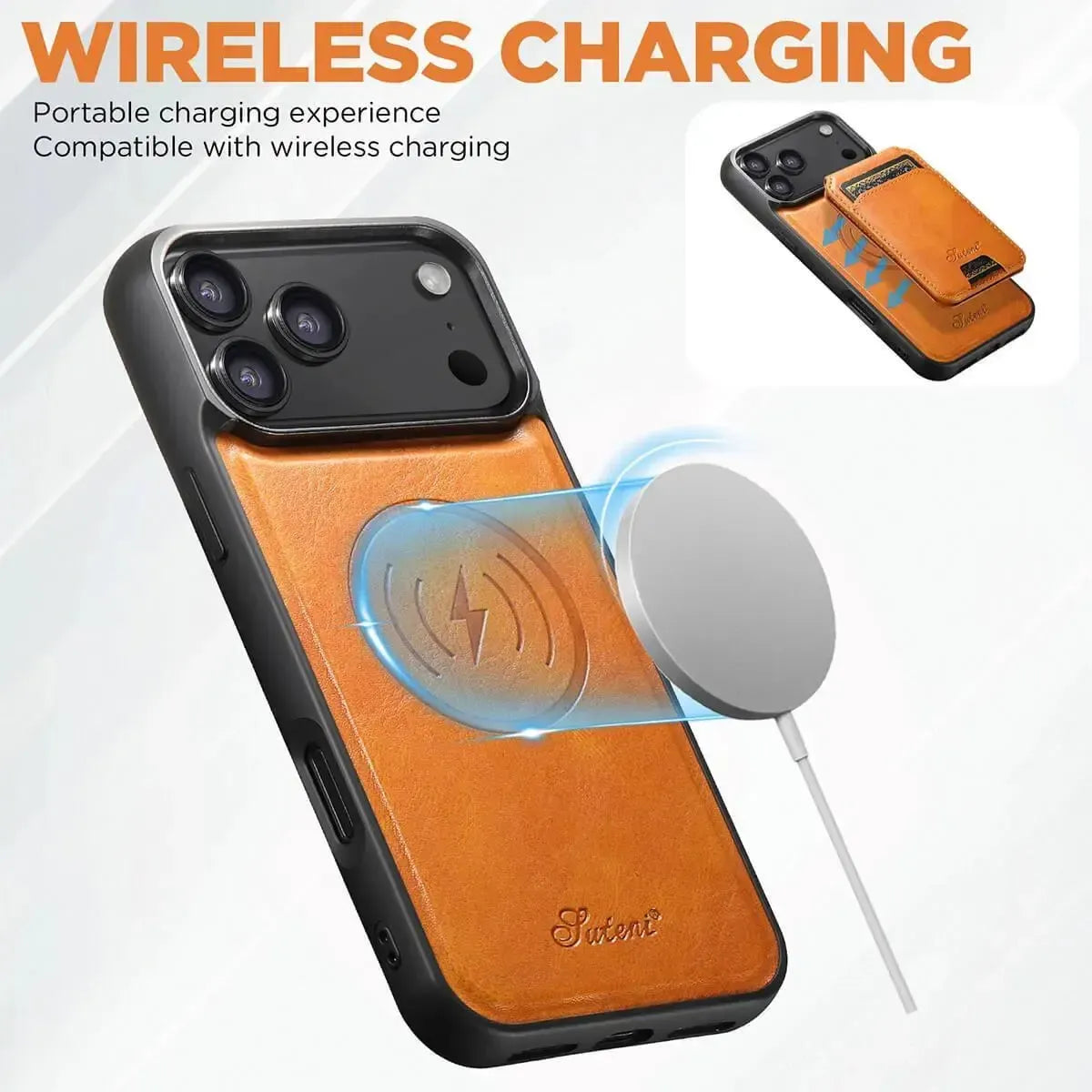 Buy Full Coverage Protection, Leather Phone case, Phone Stander, Card Holder Wallet Case,Francis at Caseles-iPhone 17 Pro Max, Francis-Coffee