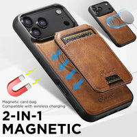 Buy Full Coverage Protection, Leather Phone case, Phone Stander, Card Holder Wallet Case,Francis at Caseles-iPhone 17 Pro Max, Francis-Coffee