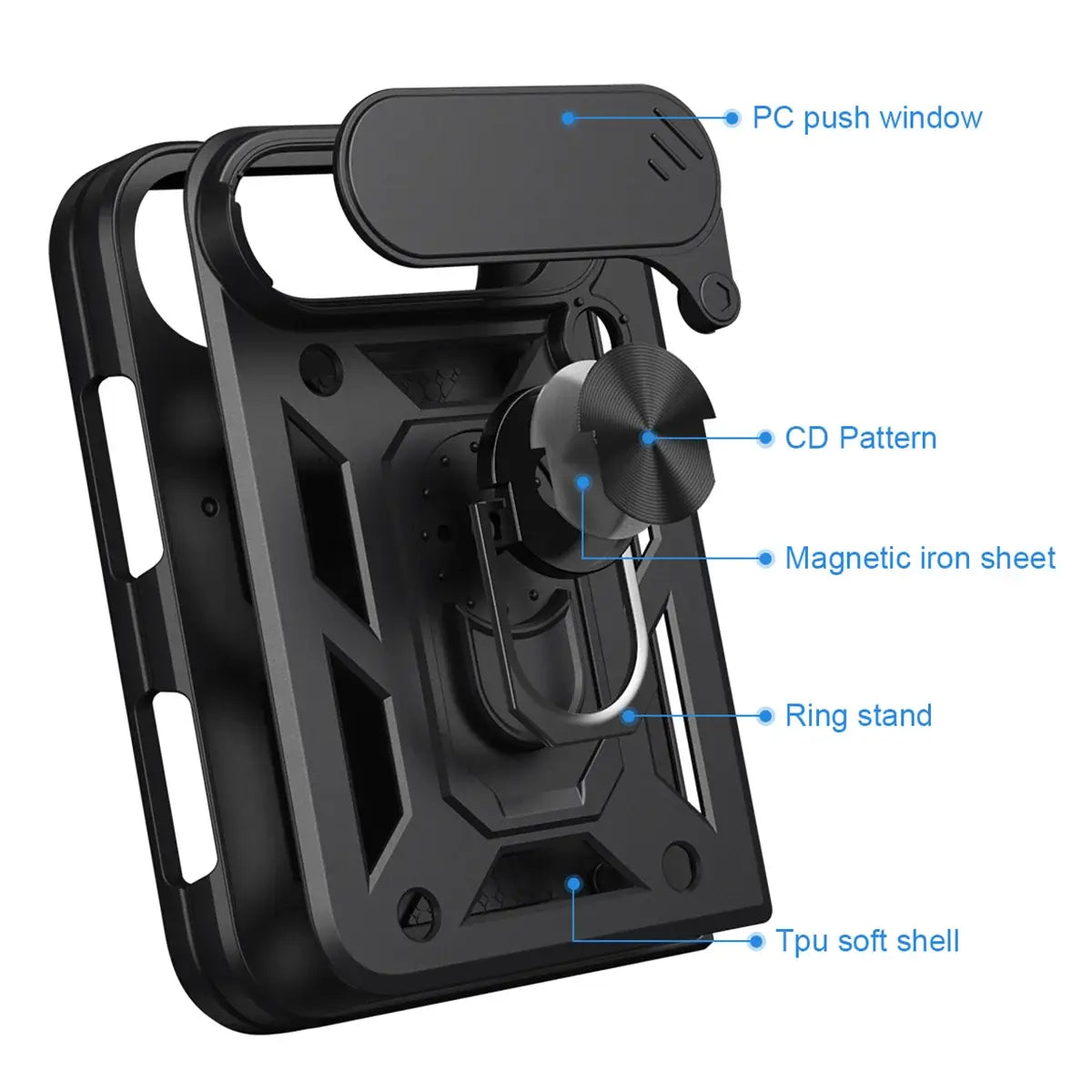Buy Metal iPhone Ultra Case, with Built in Screen Protector, FullBody Protective Shockproof Heavy Duty Rugged Defender Cover- glide at Caseles-iPhone Ultra, Black