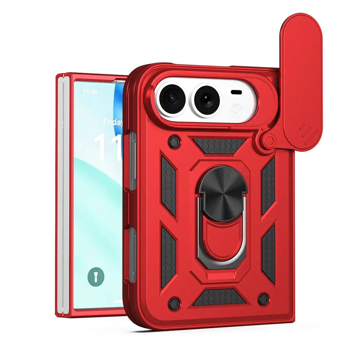 Buy Metal iPhone Ultra Case, with Built in Screen Protector, FullBody Protective Shockproof Heavy Duty Rugged Defender Cover- glide at Caseles-iPhone Ultra, Red
