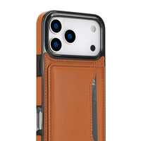 Buy Shockproof Protective Case with Card Holder, Magnetic Charging Compatibility & Hands-Free Viewing Stand - HALE at Caseles-iPhone 17 Pro Max, Black