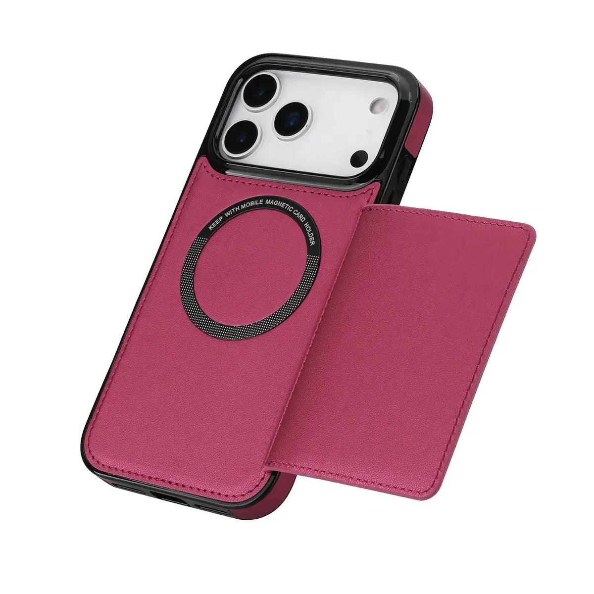 Buy Shockproof Protective Case with Card Holder, Magnetic Charging Compatibility & Hands-Free Viewing Stand - HALE at Caseles-iPhone 17 Pro Max, Black