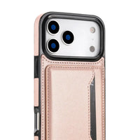 Buy Shockproof Protective Case with Card Holder, Magnetic Charging Compatibility & Hands-Free Viewing Stand - HALE at Caseles-iPhone 17 Pro Max, Black