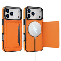 Buy Shockproof Protective Case with Card Holder, Magnetic Charging Compatibility & Hands-Free Viewing Stand - HALE at Caseles-iPhone 17 Pro Max, Black