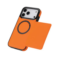 Buy Shockproof Protective Case with Card Holder, Magnetic Charging Compatibility & Hands-Free Viewing Stand - HALE at Caseles-iPhone 17 Pro Max, Black