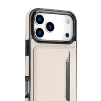Buy Shockproof Protective Case with Card Holder, Magnetic Charging Compatibility & Hands-Free Viewing Stand - HALE at Caseles-iPhone 17 Pro Max, Black