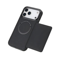 Buy Shockproof Protective Case with Card Holder, Magnetic Charging Compatibility & Hands-Free Viewing Stand - HALE at Caseles-iPhone 17 Pro Max, Black