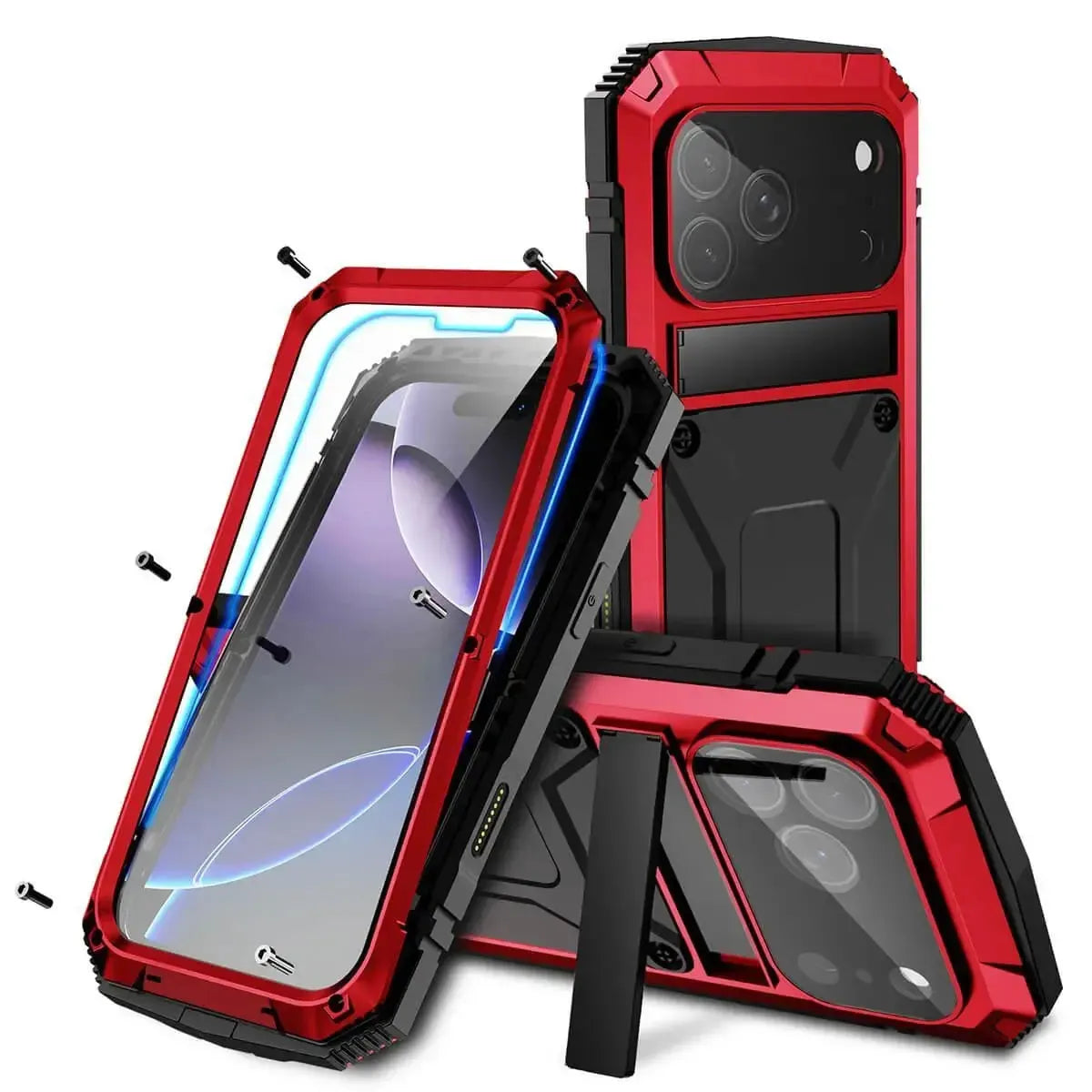 Buy Titanium Metallic Color Magnetic Case for iPhone Case for Magsafe Wireless Charging Case,Howard at Caseles-iPhone 17 Pro Max, Red