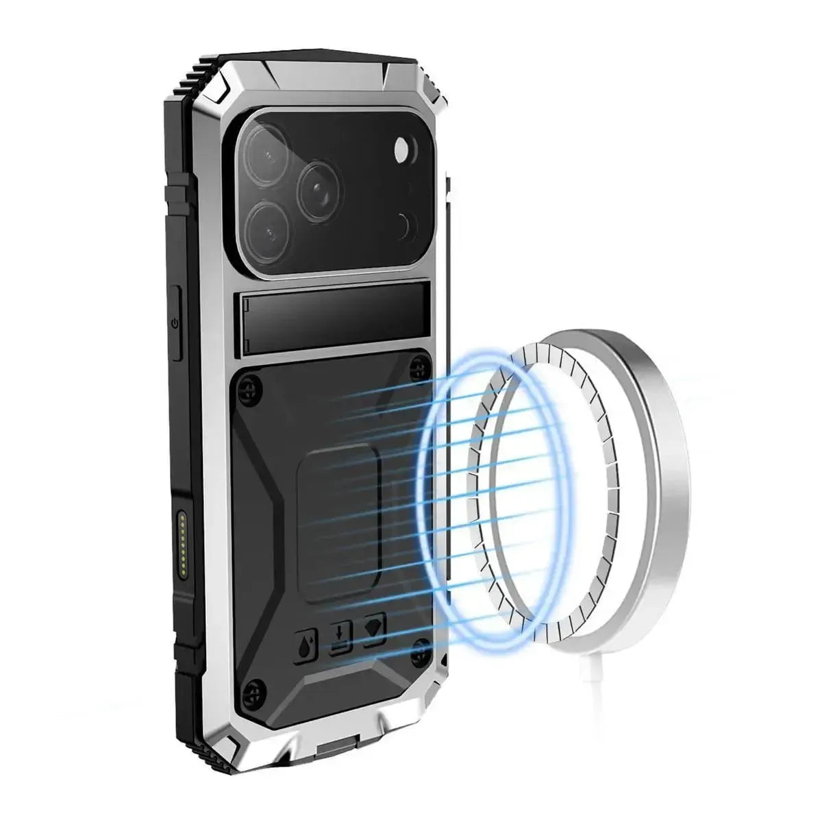 Buy Titanium Metallic Color Magnetic Case for iPhone Case for Magsafe Wireless Charging Case,Howard at Caseles-iPhone 17 Pro Max, Black