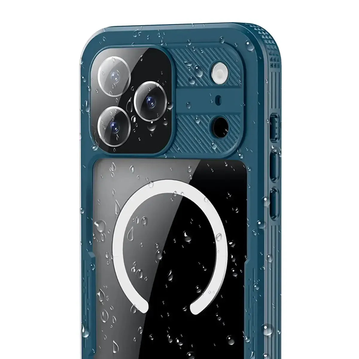 Buy IP68 Waterproof Phone Case, Compatible with Magsafe, Built in Screen Protector, 14FT Shockproof, Rugged Metal Full Body Aluminum Cover - Kayden at Caseles-iPhone 17 Pro Max, Black