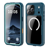 Buy IP68 Waterproof Phone Case, Compatible with Magsafe, Built in Screen Protector, 14FT Shockproof, Rugged Metal Full Body Aluminum Cover - Kayden at Caseles-iPhone 17 Pro Max, Blue