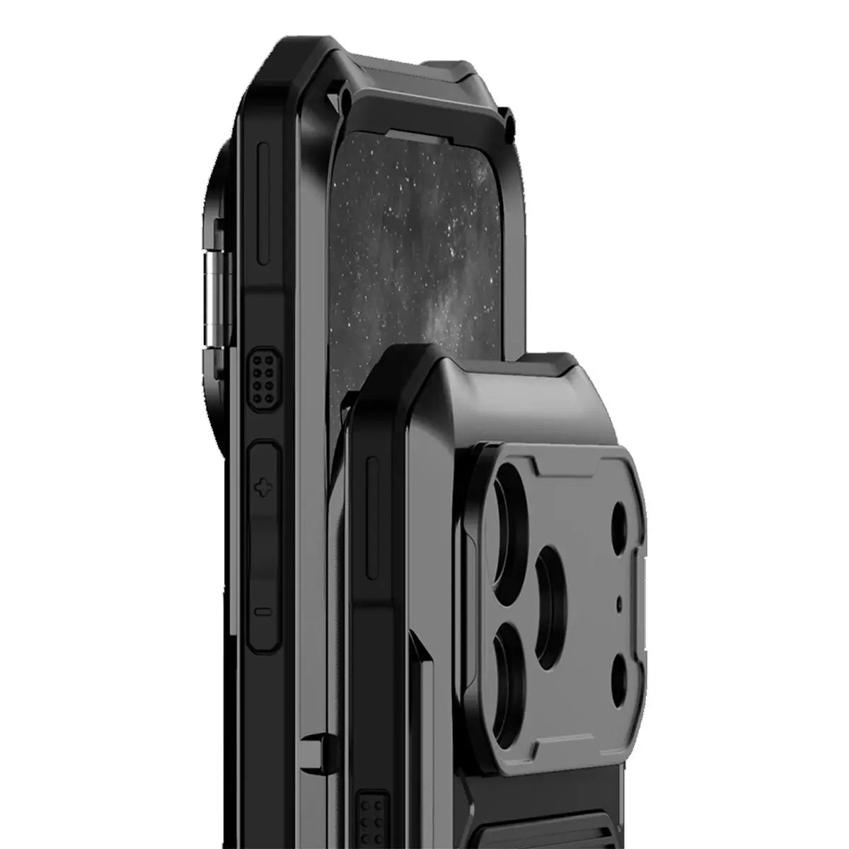 Buy Military Grade Magnetic Case for iPhone 17 Series, Full-Body Armor with Screen Protector, 360° Rotatable Kickstand & Lens Guard - Knox at Caseles-iPhone 17 Pro Max, Black