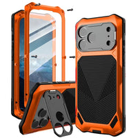 Buy Military Grade Magnetic Case for iPhone 17 Series, Full-Body Armor with Screen Protector, 360° Rotatable Kickstand & Lens Guard - Knox at Caseles-iPhone 17 Pro Max, Orange